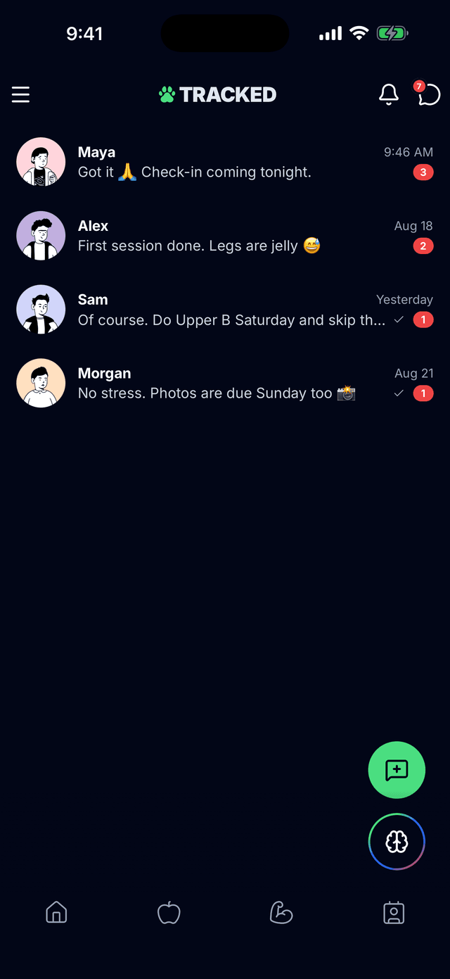 Real-time messaging in the Tracked app