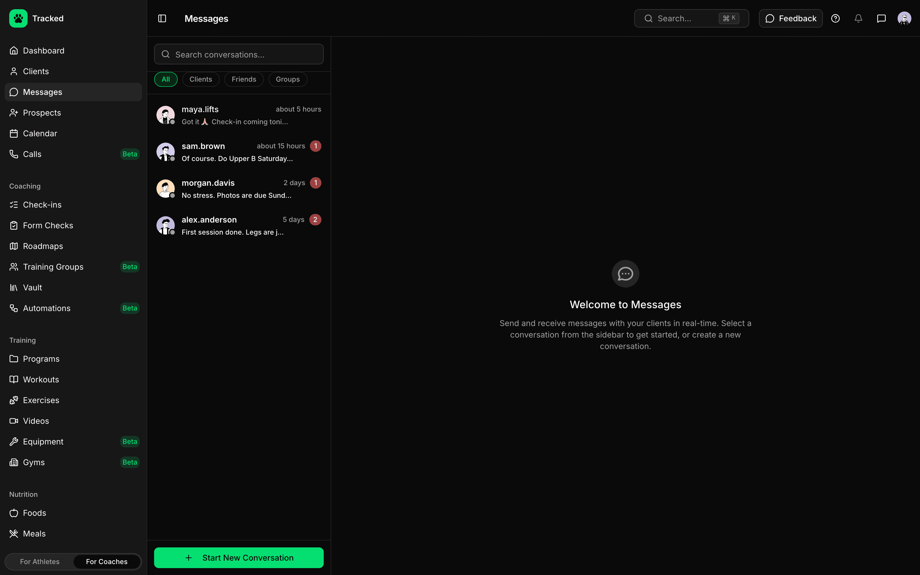 Typing indicator and online status