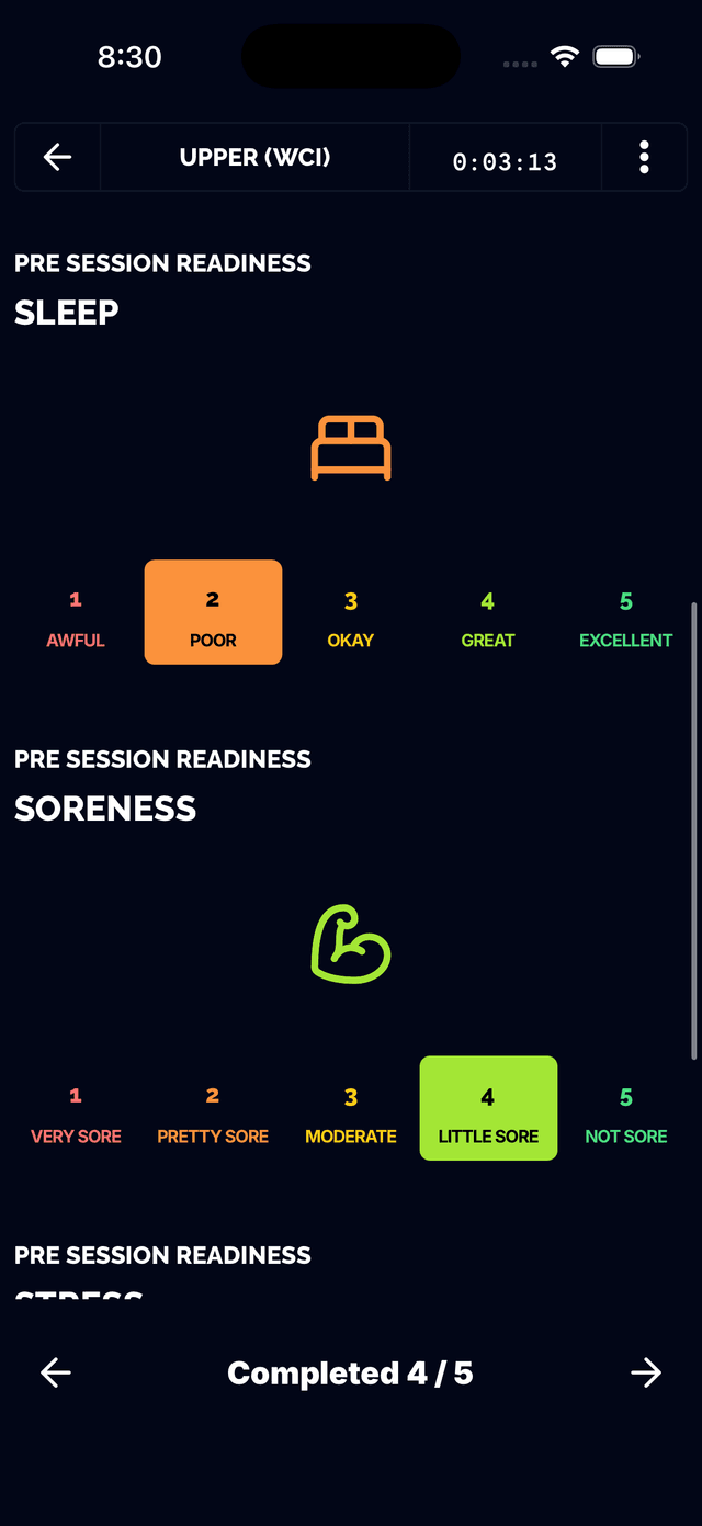 Session end survey interface