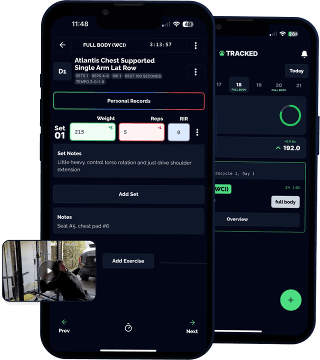 The Tracked mobile app athletes use to train and log workouts
